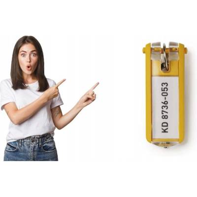Prívesok na kľúče DURABLE Menovky žlté 6 ks