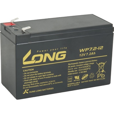 Long F2 WP7.2-12 F2 PBLO-12V007,2-F2A 12V 7,2Ah