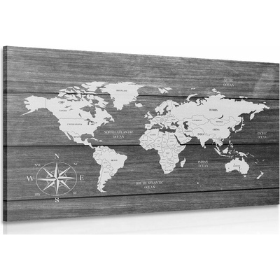 Obraz mapa s dreveným pozadím