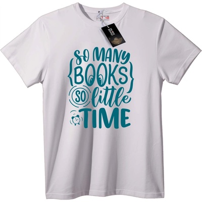 NOONEBRAND Тениска Толкова Много Книги, Толкова Малко Време - XS, Black