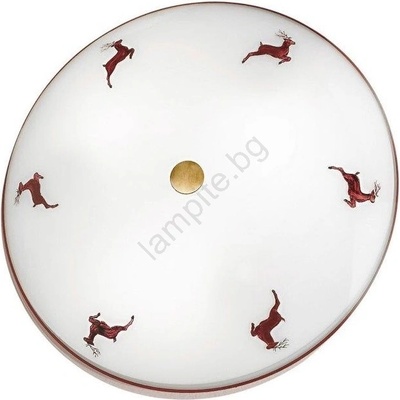 Kolarz 731. U12.4. 103 - Таванно осветително тяло NONNA 2xE14/60W/230V Ø32 см червено/месинг (KL0284)