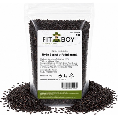 Fitboy čierna strednezrnná ryža 0,5 kg
