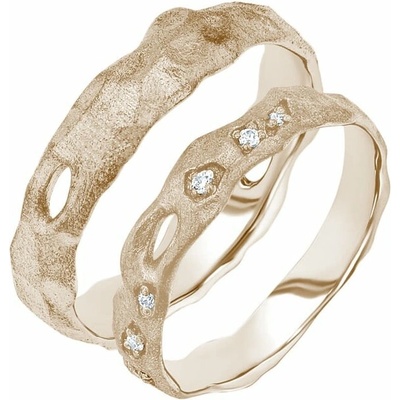 Eppi Snubní prsteny z oříškového zlata Rock RW49506