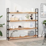 vidaXL Плаващи рафтове, 4 бр. , 120x20x4 см, маслено обработени, масивна дървесина, акация (3279594)
