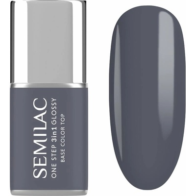 Semilac One Step 3in1 Glossy gélový lak na nechty odtieň 185 Stone Grey 7 ml
