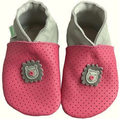 Hopi Hop kožené capáčky Barefoot ružovo-sivé lev
