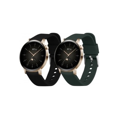 kwmobile 2x Гривна за Huawei Watch GT 3 Pro (43mm) / Watch GT 3 (42mm) - черен - 53296