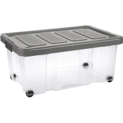 Tontarelli box s klipem a kolečky Puzzle 43 l 8035636AK5 transparent šedá