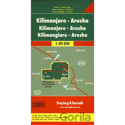 Kilimandžáro Aruša automapa turistická mapa