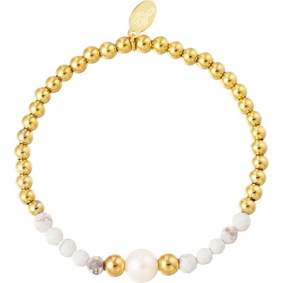 Ornamenti pozlacený White stones gold OOR300068