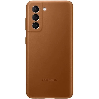 Samsung Leather Cover EF-VG991LA - оригинален кожен кейс (естествена кожа) за Samsung Galaxy S21 (кафяв)