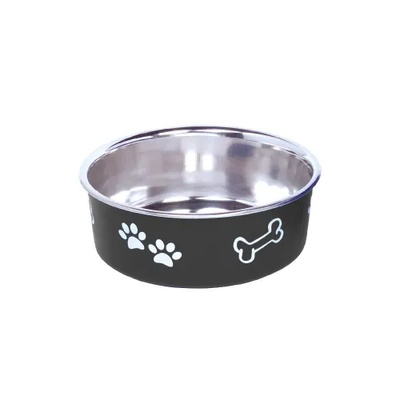 Nobby Съд за храна или вода за куче метал Fusion с гумена основа - цвят черен, 13 см 0, 500 лит NOBBY Германия 73856