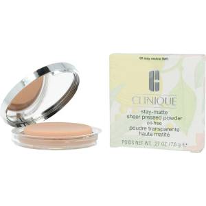 Clinique Stay-Matte Sheer Pressed Powder Пудра за жени 7, 6 g нюанс 02 Stay Neutral MF