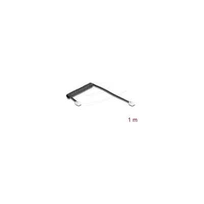Телефонен кабел спирален кабел RJ11 plug -RJ11 plug , черен 1 м (DELOCK-90201)