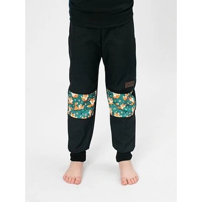 Drexiss Dětské softshellové kalhotybez zateplení black little fox