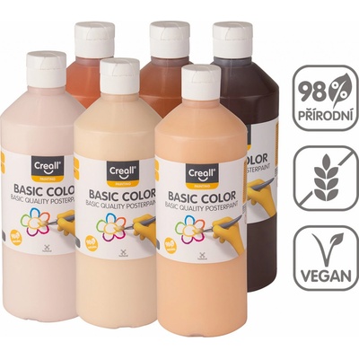 Creall Temperové barvy World 6 x 500 ml mix zemských barev