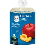 Nestle Плодова закуска Nestle Gerber Natural - Пауч с ябълки и кайсии, 150 g (12472994) - ozone
