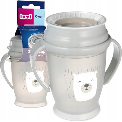 Canpol babies LOVI nevylévací hrnček junior 360° Buddy Bear béžový 250ml