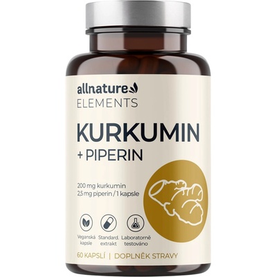 Allnature kurkumin s piperinem 60 kapslí