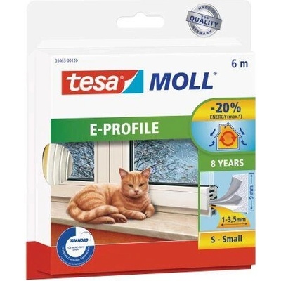 Tesnenie okenné a dverné "E" 9x4.0mm BÍ (6m)
