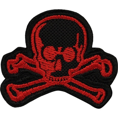 Nášivka textilná M-Tac Old Skull - červená-čierna