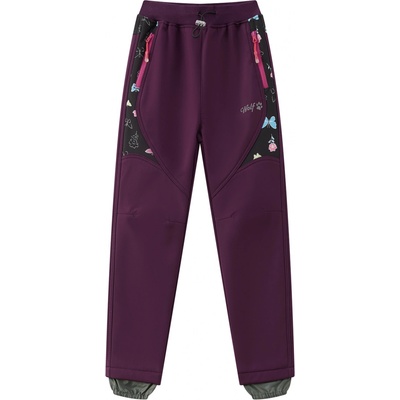 Wolf Dívčí softshellové kalhoty zateplené B2491 fialovorůžová Fialovorůžová