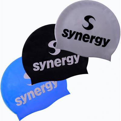 Synergy Плувна шапка Synergy Silicone Swim Cap 3-Pack black/blue/silver