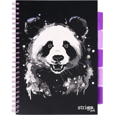 Strigo Blok A4 Panda spirála s rozřaďovačem 80 g 100 listů
