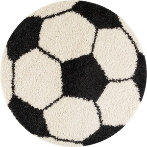 Ayyildiz Черно-кремав детски килим ø 120 cm Fun - Ayyildiz Carpets (FUN1201206001BLACK)