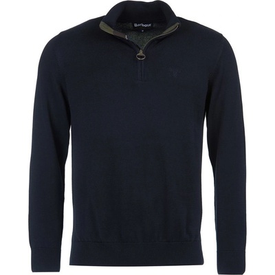 Barbour ľahký zapínací sveter Barbour Cotton Half Zip navy