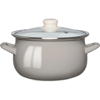 Hrnec smaltovaný 2,7 l s poklicí 20 cm indukce plyn Altom Design taupe