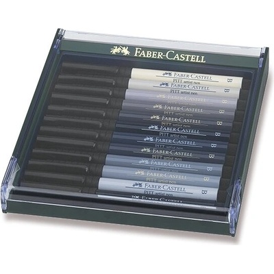 Faber-Castell 267423 Pitt Artist Pen Brush 12 ks šedej farby