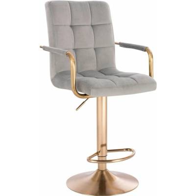 LuxuryForm Design Verona Gold Velur na zlatom tanieri svetlo šedá