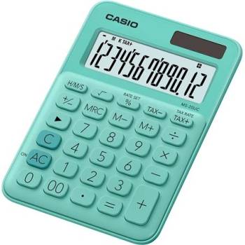 Casio Калкулатор, настолен, 12 цифри, casio, "ms 20 uc", зелен ms 20 uc gn (ms 20 uc gn)