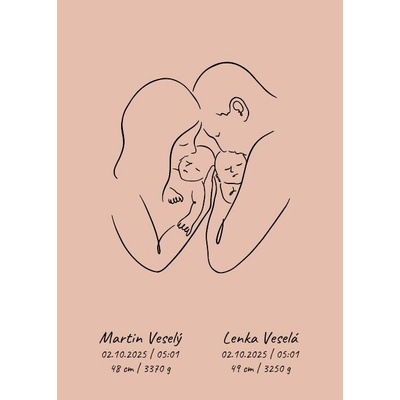 Plakát Dvojčátka s vaším textem - A1 (594x841 mm)