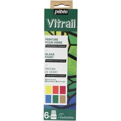 Pébéo Vitrail barvy na sklo, sada 6x20 ml – Hledejceny.cz