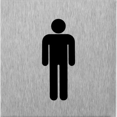 Walteco Označenie dverí ""WC muži"" nerez samolepiaci, 60 x 60 mm