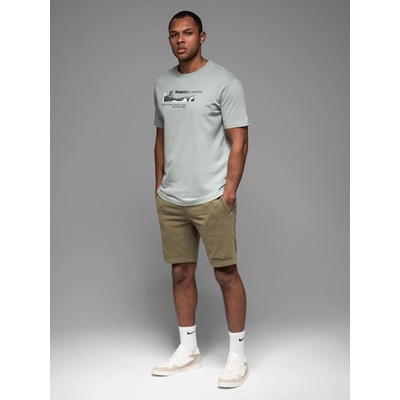 Ombre Clothing Мъжки къси спортни шорти с принт Ombre Clothing Ombre Clothing | Zelen | МЪЖЕ | S