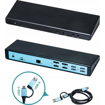 i-Tec USB 3.0 / USB-C / Thunderbolt 3 Dual Display Docking Station + Power Delivery 85W CADUAL4KDOCKPD