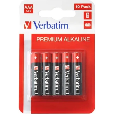 Verbatim Батерия, Verbatim ALKALINE BATTERY AAA 10 PACK (HANGCARD) (49874)
