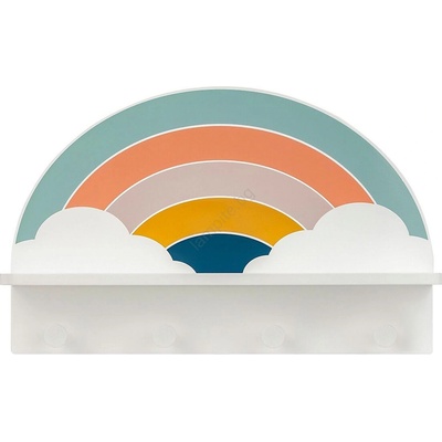 HowHomely Детски стенен рафт със закачалки дъга/цветен (dd0589)