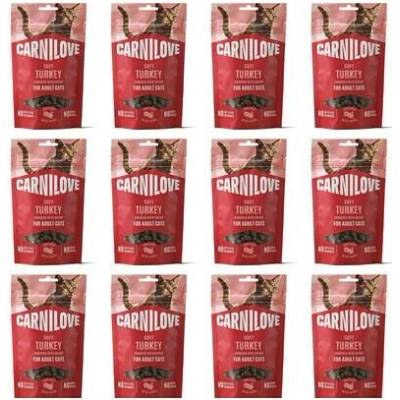 CARNILOVE Soft Snack Cat Turkey s krůtou a šantou kočičí, měkké pamlsky 12x50 g