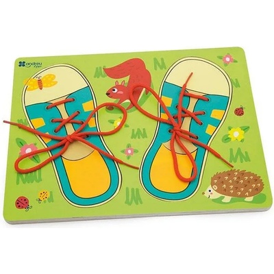 ANDREU Toys Дървен пъзел Andreu toys - Обувки за връзване (16420)