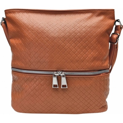 Středně crossbody kabelka se vzorem hnědá