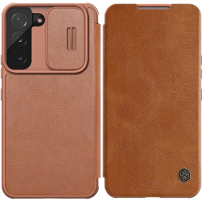 Nillkin Кейс Nillkin Qin Leather Pro за Samsung Galaxy S22 + (S22 Plus) , със защита за камерата, Кафяв (6902048235540)