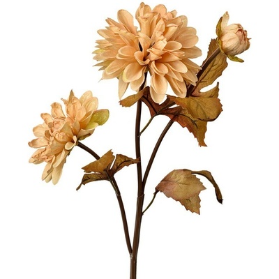 Dekorácia hnedá umelá kvetina chryzantéma - 10*10*66 cm - Clayre & Eef