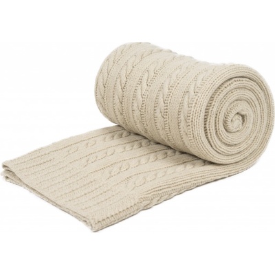 Wooline Pletená deka Olivia pískově hnědá Australské Merino 130x170
