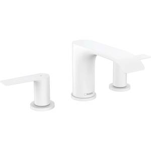 Hansgrohe Vivenis - Смесител за умивалник със сифон, монтаж с 3 отвора, EcoSmart, матово бяло 75033700 (75033700)