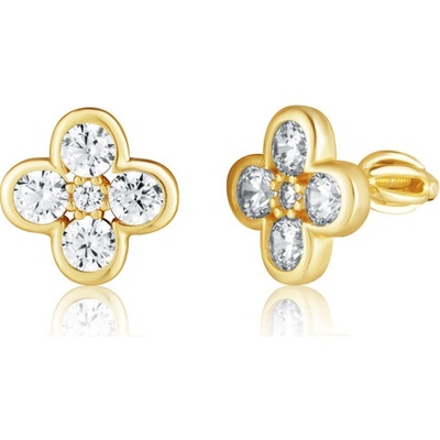 JVD Pozlátené strieborné náušnice so zirkónmi SVLE3436XH2GO00