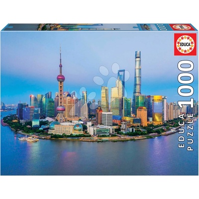 Educa Shanghai Skyline at Sunset a Fix lepidlo 1000 dílků